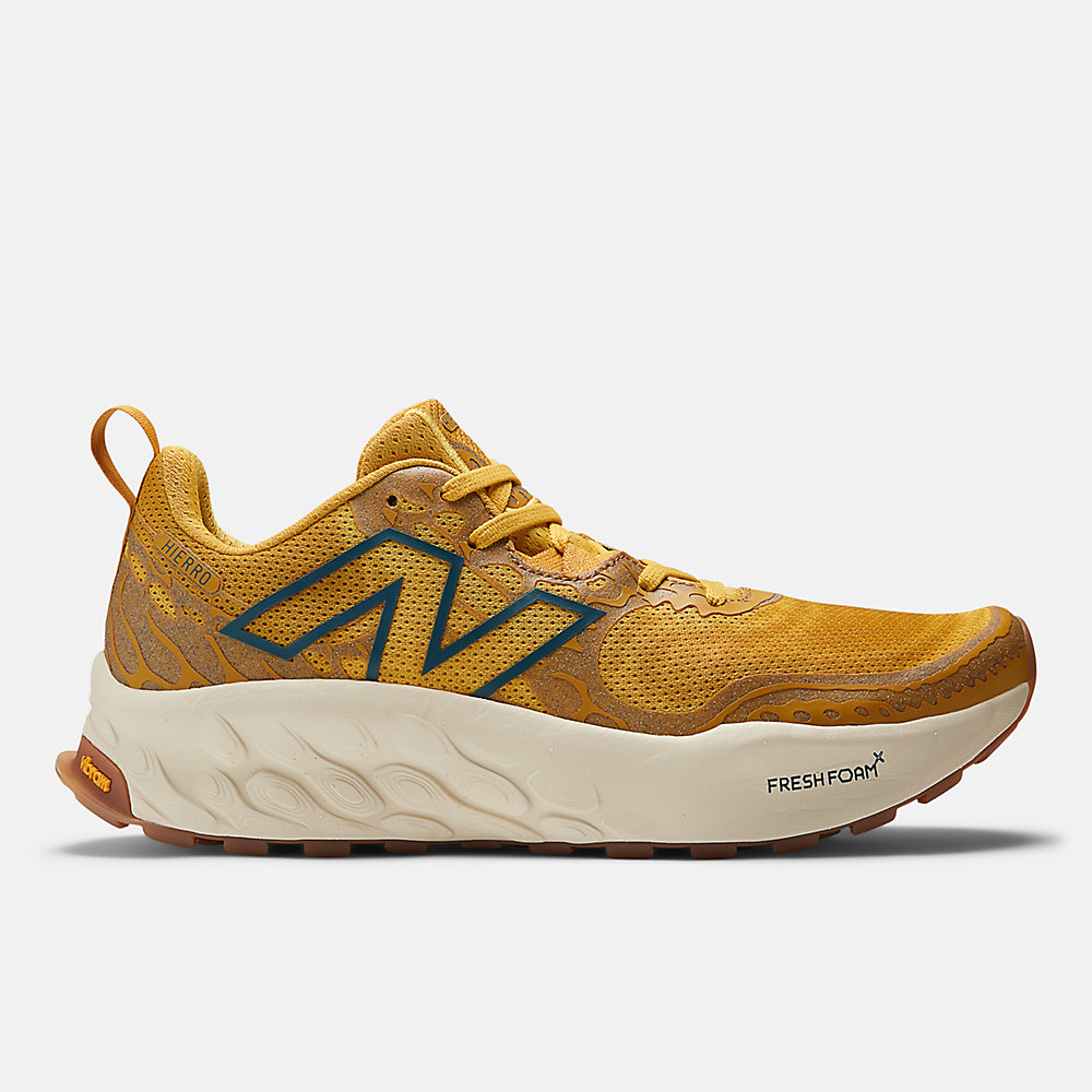 New Balance Fresh Foam X Hierro v8 Shoes Butterscotch with Ginger Lemon and Deep Sea